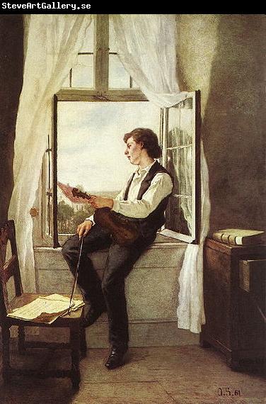 Otto Scholderer Der Geiger am Fenster